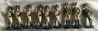 9 Vintage Painted Lead Toy Soldiers French ? Russian Imports ?