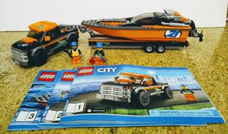 Lego City 60085 Great Vehicles 4x4 With Powerboat 100 Complete