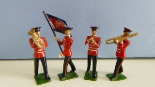 Vintage Recast Lead Soldiers - Salvation Army Marching Band With Flag