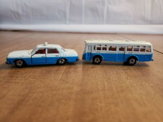 Vintage Tomica Toyota Crown And Mitsubishi Fusi Bus