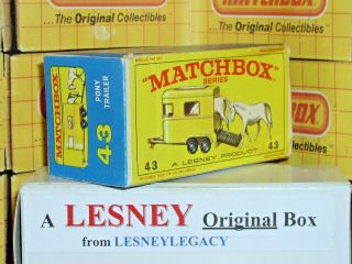 Matchbox Lesney 43c Pony Trailer Tan Base Type E4 Empty Box