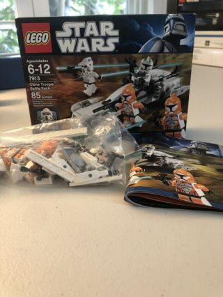 Lego Star Wars Set 7913 Clone Trooper Battle Pack W/ Minifigures & Instructions