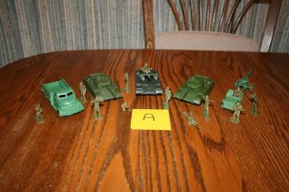 Vintage Payton Army Tanks,  Truck,  Jeep,  Gun,  And Soldiers A - Marx,  Mpc