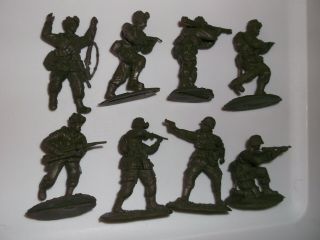 Conte Wwii Ww2 Us American Airborne Set 2 D - Day 8 Plastic Soldiers 8 Poses (a)