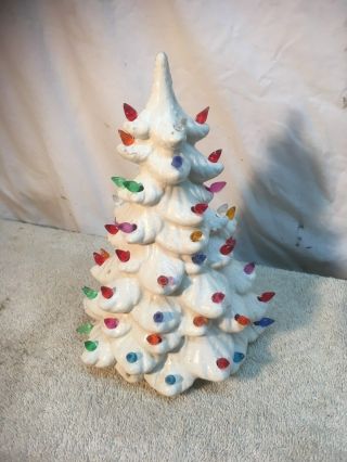Vintage Ceramic Lighted Christmas Tree 9 " Tall