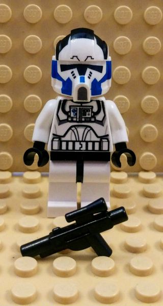 Lego Star Wars 501st Clone Trooper Pilot Minifigure Blue Markings 75004