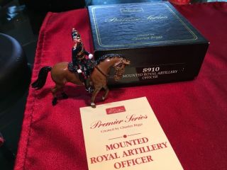 W Britain Premier Series 8910 Mounted Royal Artillery Officer By C.  Biggs W/box