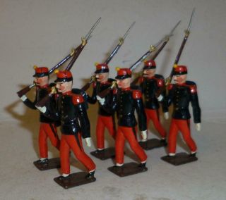 Group Of 6 Unidentified White Metal French Legionnaires,  - 54mm
