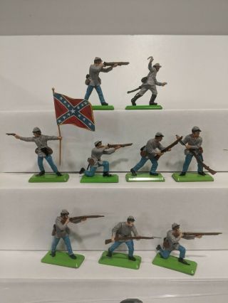 Britains Deetail American Civil War Confederate Infantry 9 Figures 7 Poses