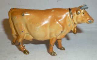 Cherilea Vintage Lead Farm Jersey Cow With Bell - 1940/50 