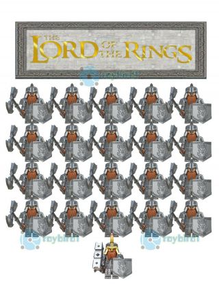 21pcs Lord Of The Ring Hobbit Red Beard Dwarf Axe Dain Building Blocks Diy Toy