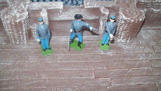 3 W Britains From Set 2060 Confederate Infantry Officer And Buglers