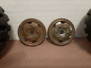 VINTAGE 2 MARX LUMAR TIRES with hubcaps 2.  5 