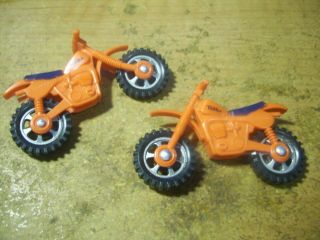 Two (2) Vintage Tonka Dirt Bikes Motorcycles For Camping Playset