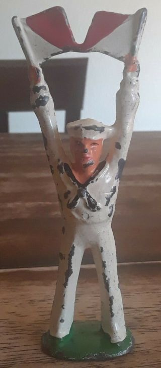 Vintage Manoil Barclay Lead Sailor With Signal Flags