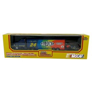 Jeff Gordon No.  24 Dupont Deluxe 1994 1:64 Die Cast Cab & Trailer With Stock Car