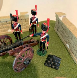 French Imperial Guard Artillery And Cannon - 3 Figures - 1/32