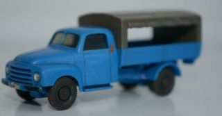 Pr - Wiking Ho 1:87 - Opel Blitz Tarp Top Truck - Blue 352