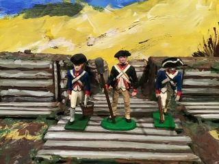 Revolutionary War Us Artillery Crew Painted 54 Mm Metal Toy Soldier