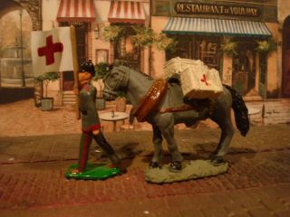 Ww1 German Medical Supplies Horse Lead Soldier Set Painted Figure 54mm 1:32 1:35