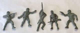 5 Vintage 1950s Lido Marx Wwii Us Army Gi Soldiers