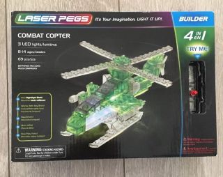 Laser Pegs 41012 Combat Copter 4 - In - 1 Building Set Building Kit
