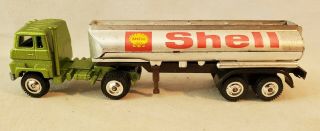 Vintage Diecast Plastic Ho Scale 5 " Isuzu Shell Gas Tanker Truck