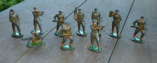 10 Early Vintage Barclay Toy Lead Soldiers 2 " 2nd Series Bs