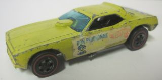 Vintage Hot Wheels Redlines 1969 Don Prudhomme The Snake Yellow Plymouth Cuda