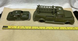 Ideal Plastic Toy Army Truck Signal Corps And Marx Army Staff Car 2