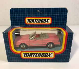 Matchbox Mb 65 1986 - 1993 Cadillac Allante Roadster Pink Caddy Window Box