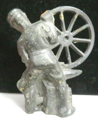 Vintage Manoil Lead Toy Figure Blacksmith with Wheel M - 150 2