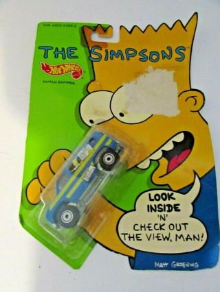The Simpsons Hot Wheels Family Camper " Look Inside " Never Removed From Card