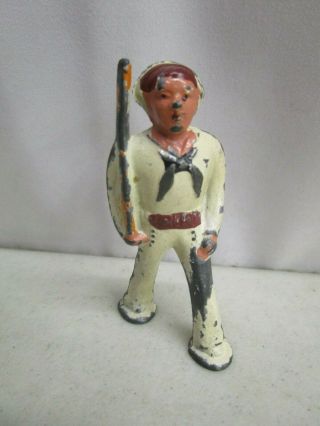 Vintage Barclay/manoil Pod Foot Lead Soldier Sailor In White