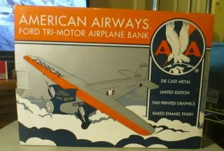 Liberty Diecast American Airways Ford Tri - Motor Airplane Bank