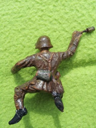 Elastolin Figurine Soldat German Hand Grenade Suisse Army Soldier Lineol Ww1 Ww2