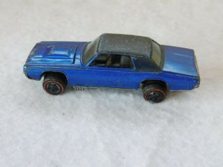 Vintage Mattel Hot Wheels Redline.  1967 Custom T - Bird Blue,  Black Roof.