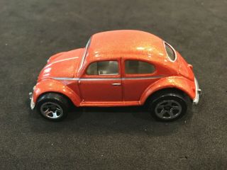Hot Wheels Hall of Fame Top 10 TARGET 2003 - VW Bug - Orange Pearl,  METAL Base 2