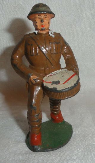 Barclay Lead Toy Soldier Marching With His Drum