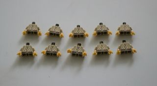 Star Wars Lego X 10 Tan Minifig Torso Sw Layered Shirt Brown Belt Jedi Robe