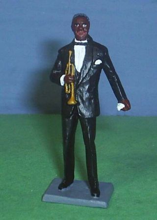 Toy Soldiers Metal American Musician Louis Armstrong Trumpet Player 54 Mm