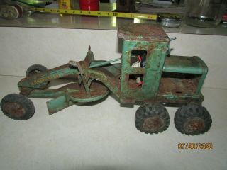 Vintage Lumar Pressed Steel Power Road Grader Construction Toy By Marx