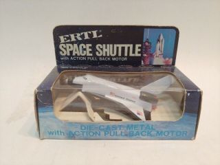 Vintage Ertl Die Cast Metal Space Shuttle With Pull Back Motor,  A1