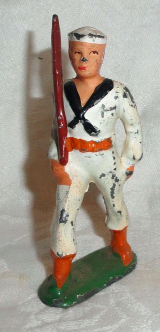 Barclay Lead Toy Navy Sailor Marching With His Rifle 1930s Old Estate