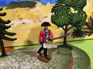 Revolutionary War British Infantry Officer Painted 54 Mm Metal Toy Soldier