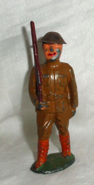 Barclay Lead Toy Soldier Marching With His Rifle Old Estate 1930s Pre War