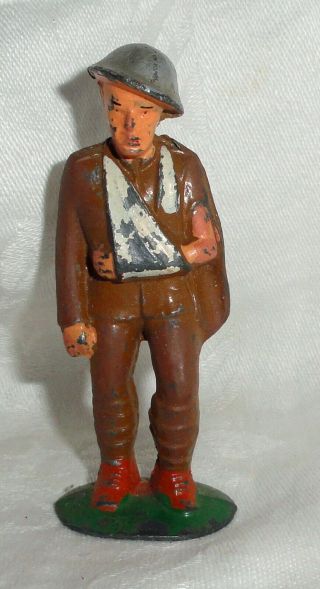 Barclay Lead Toy Soldier Walking Wounded Arm In Sling Old Estate 1930s Pre War