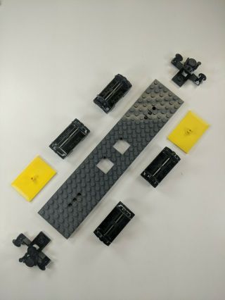 Lego Train Base 6 X 28 Dark Gray W/ Train Wheels & Buffers Magnets City Town