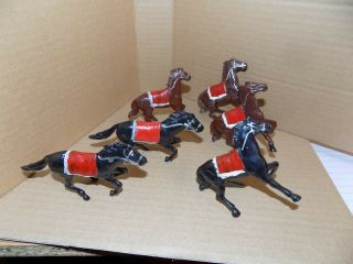 Marx Western Indian Horses In Hand Painted Hard Plastic Made In Germany