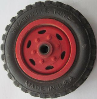 Wheel With Red Plastic Hub For Wyandotte Toy Truck 2 3/8 " Diameter